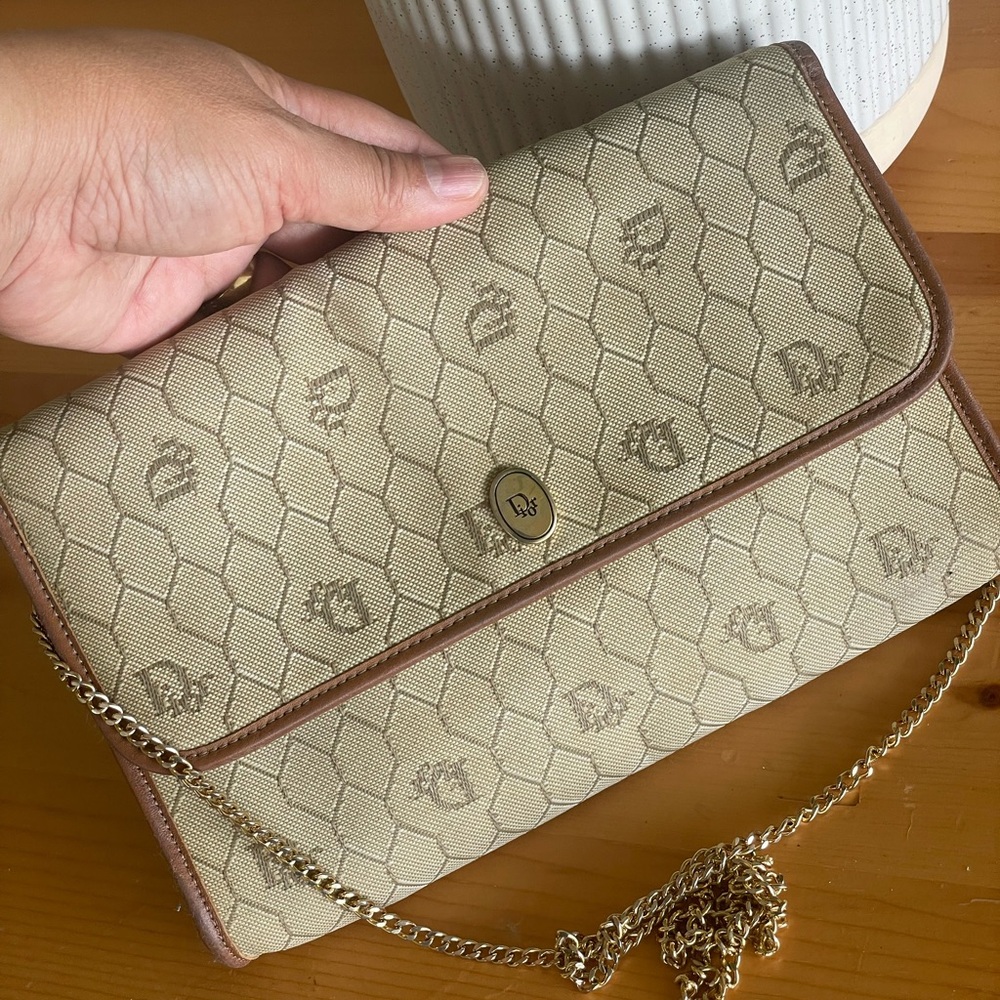 Authentic Dior vintage clutch or crossbody bag💛🤎💛💛 - Picture 14 of 15